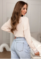 Ușor Pulover z koronką Till April bej