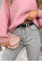 Pantaloni din denim z paskiem Not Even Close gri