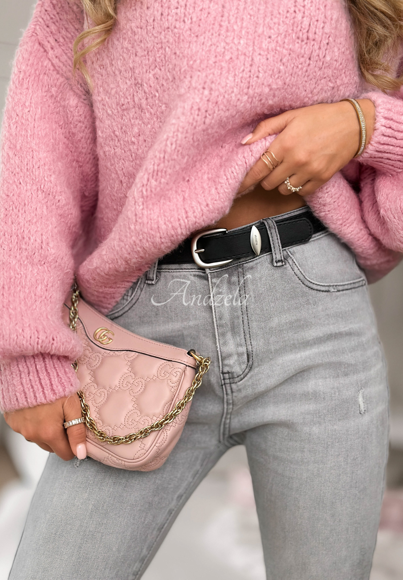 Blugi loose fit cu curea Not Even Close