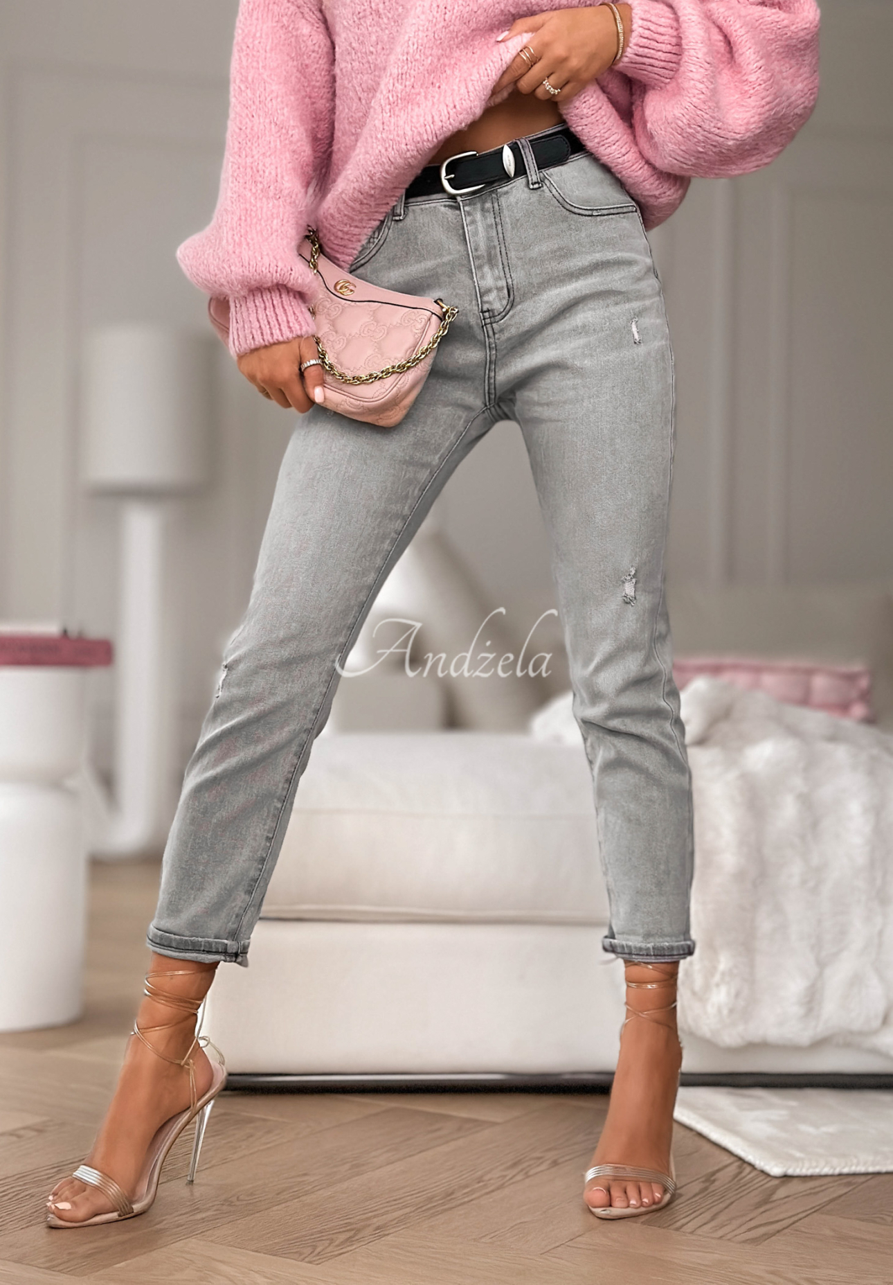 Blugi loose fit cu curea Not Even Close