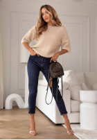 Pantaloni din denim z paskiem Thought About It bluemarin