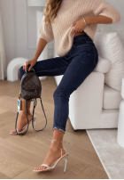 Pantaloni din denim z paskiem Thought About It bluemarin