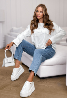 Bluză z napisem Flowers & Love galben