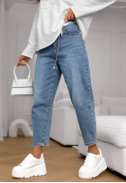 Pantaloni din denim balloon fit Not Follow albastre