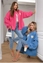 Scurtă Geacă sherpa kożuszek April Feels albastră