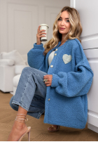 Scurtă Geacă sherpa kożuszek April Feels albastră