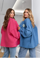 Scurtă Geacă sherpa kożuszek April Feels albastră