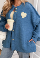 Scurtă Geacă sherpa kożuszek April Feels albastră