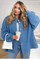 Scurtă Geacă sherpa kożuszek April Feels albastră