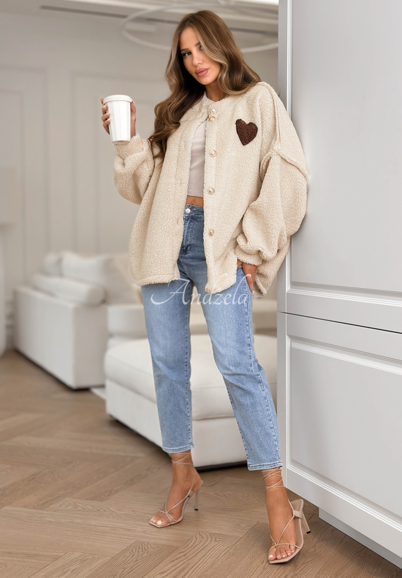 Geacă scurtă sherpa April Feels