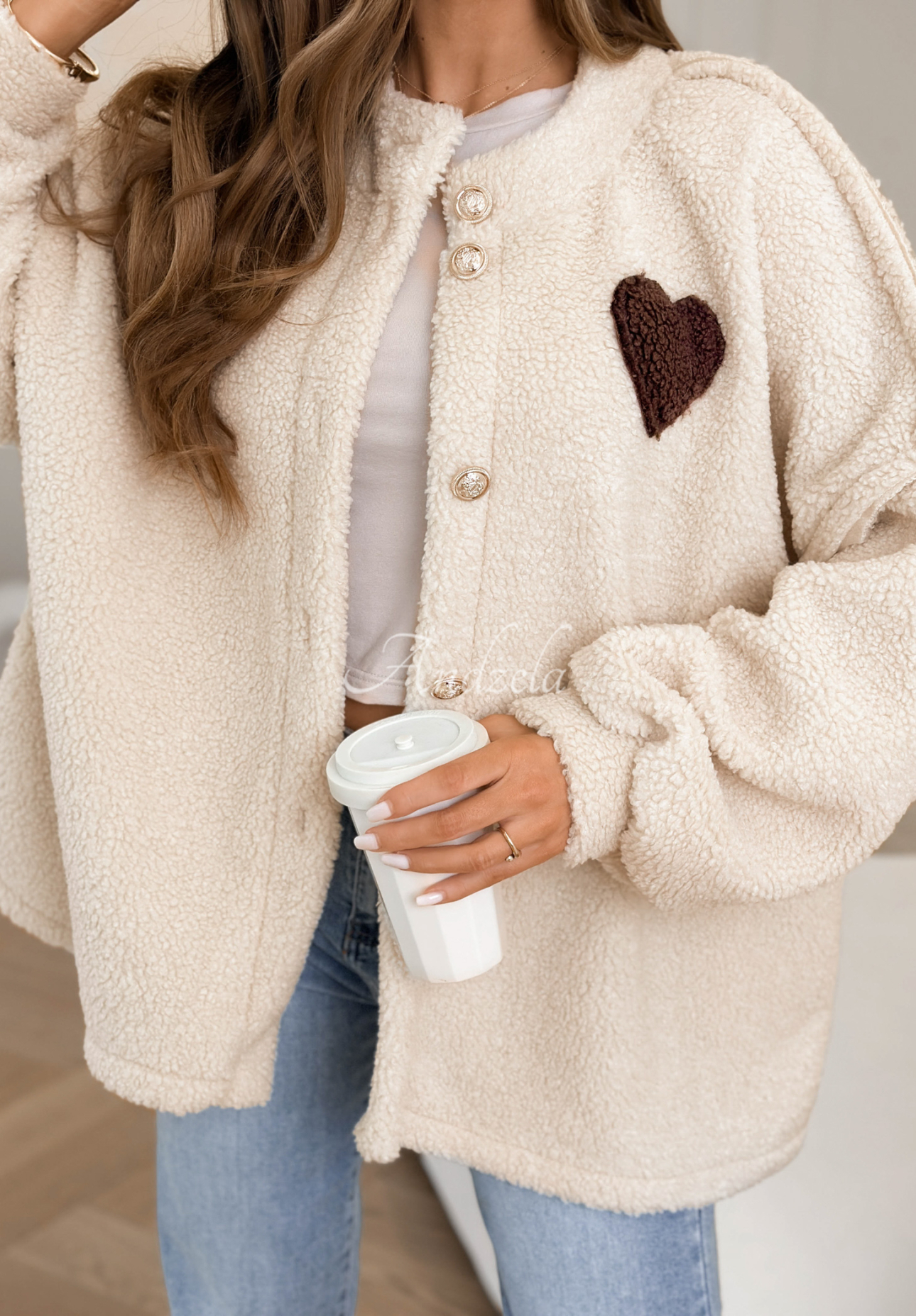 Geacă scurtă sherpa April Feels