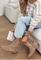zamszowe ażurowe Botine Good Times Roll bej