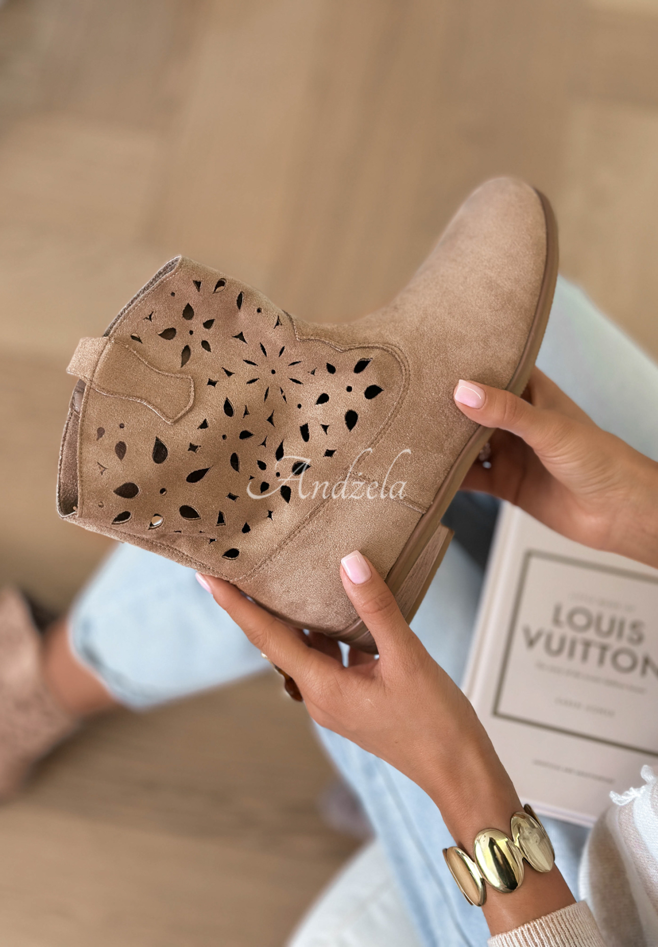 Botine ajurate din piele întoarsă Good Times Roll