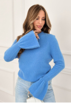 Miękki Pulover z szerokimi rękawkami Spring Smoothie albastru azuriu
