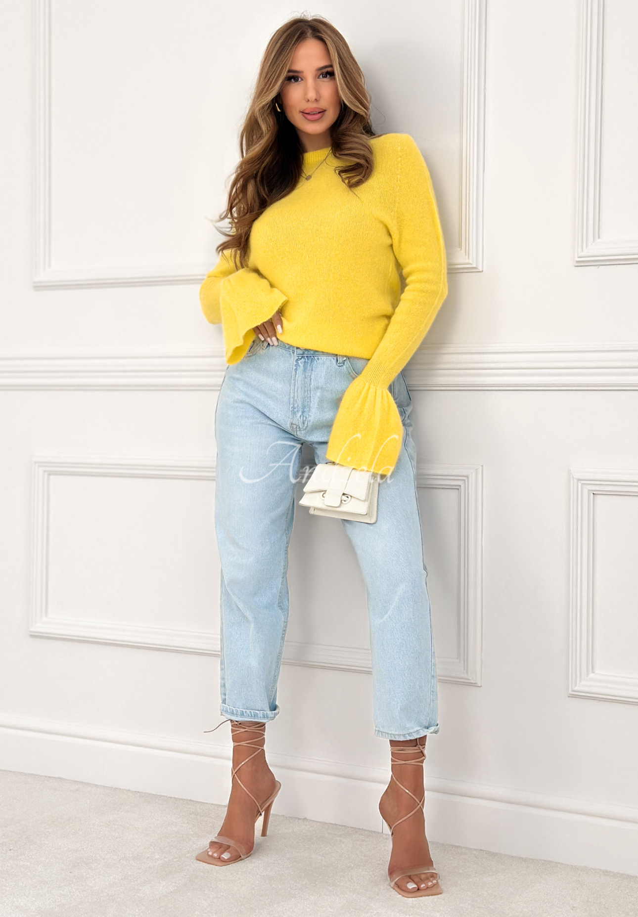 Pulover moale cu mâneci largi și alpaca Spring Smoothie