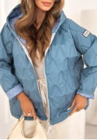 Scurtă pikowana Geacă z kapturem Springtime Starts albastru azuriu