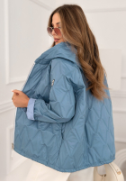 Scurtă pikowana Geacă z kapturem Springtime Starts albastru azuriu