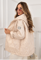 Scurtă pikowana Geacă z kapturem Springtime Starts bej