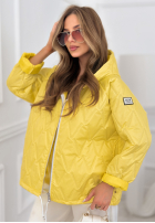 Scurtă pikowana Geacă z kapturem Springtime Starts galben