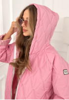 Scurtă pikowana Geacă z kapturem Springtime Starts roz