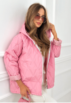 Scurtă pikowana Geacă z kapturem Springtime Starts roz