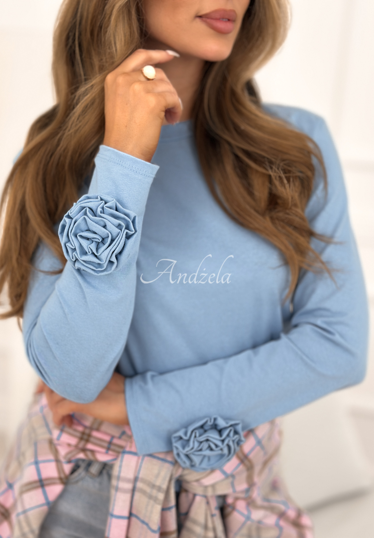 Bluză din bumbac cu trandafiri Come With Me