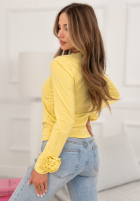 Bawełniana Bluză z różami Come With Me galben