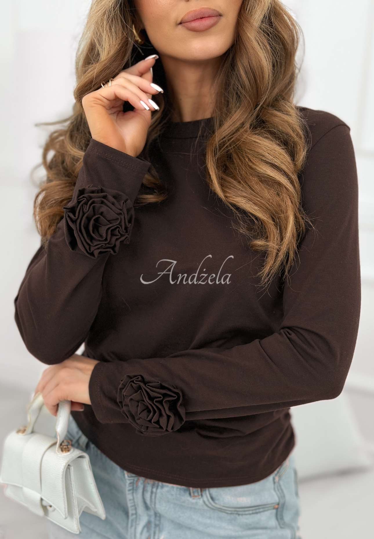 Bluză din bumbac cu trandafiri Come With Me