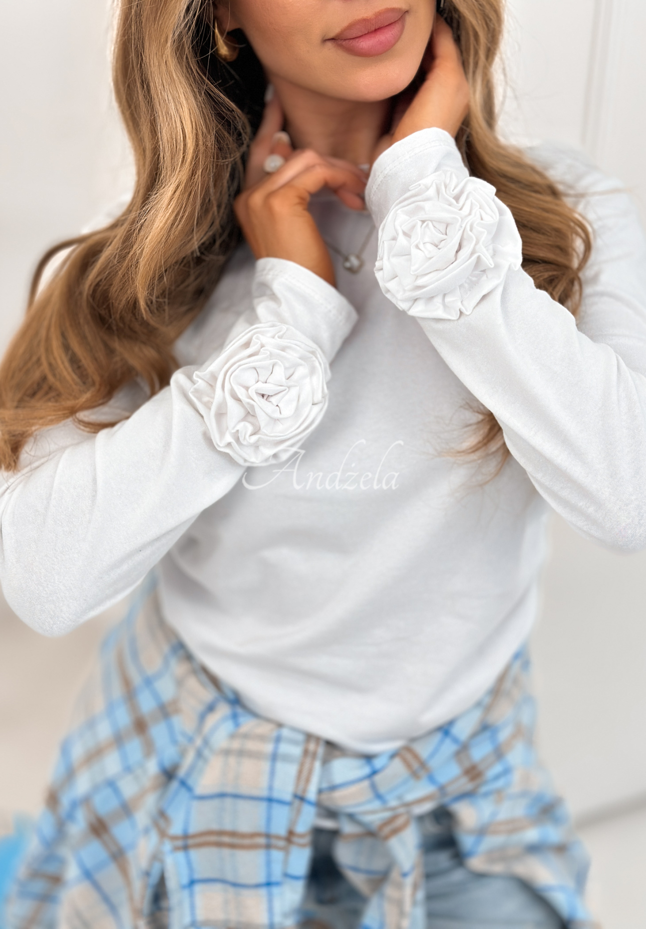 Bluză din bumbac cu trandafiri Come With Me