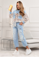 din denim Cămașă z koronką New Melody niebiesko-albă