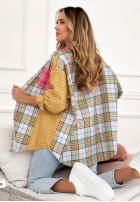 Cămașă w kratę Little Rock żółto-roz