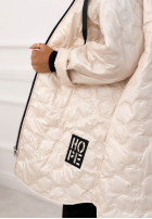 Długa pikowana Geacă z kapturem For The Season bej