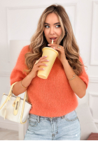 Miękki moherowy sweterek One More Hug portocaliu