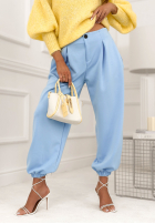 din material textil Pantaloni ze ściągaczami What You Wanted albastru azuriu