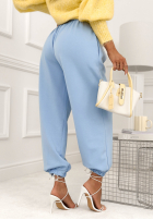 din material textil Pantaloni ze ściągaczami What You Wanted albastru azuriu