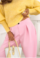 din material textil Pantaloni ze ściągaczami What You Wanted roz pudră