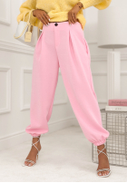 din material textil Pantaloni ze ściągaczami What You Wanted roz pudră