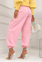 din material textil Pantaloni ze ściągaczami What You Wanted roz pudră