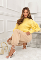 din material textil Pantaloni ze ściągaczami What You Wanted bej