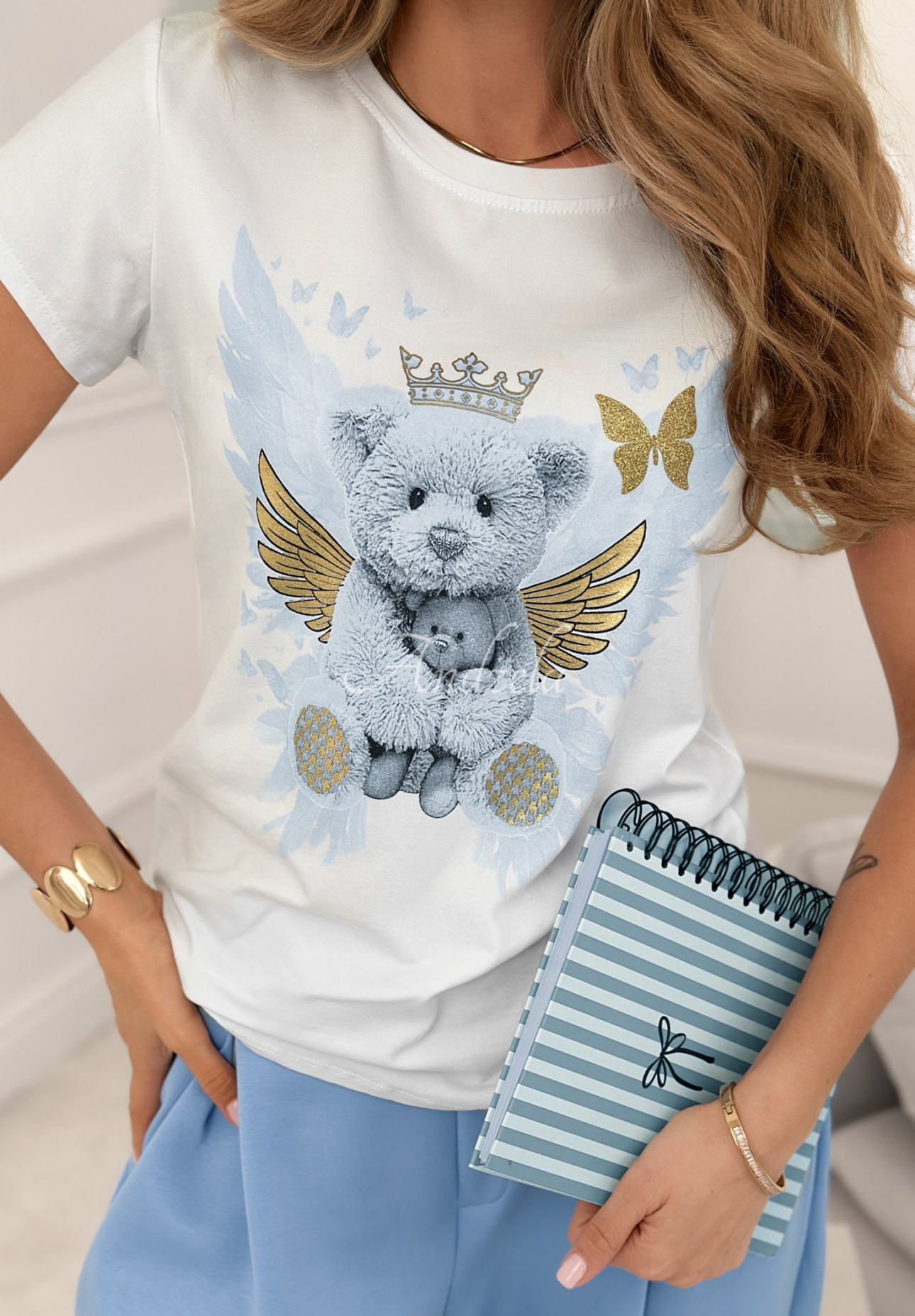 Tricou din bumbac cu imprimeu Angel Bear