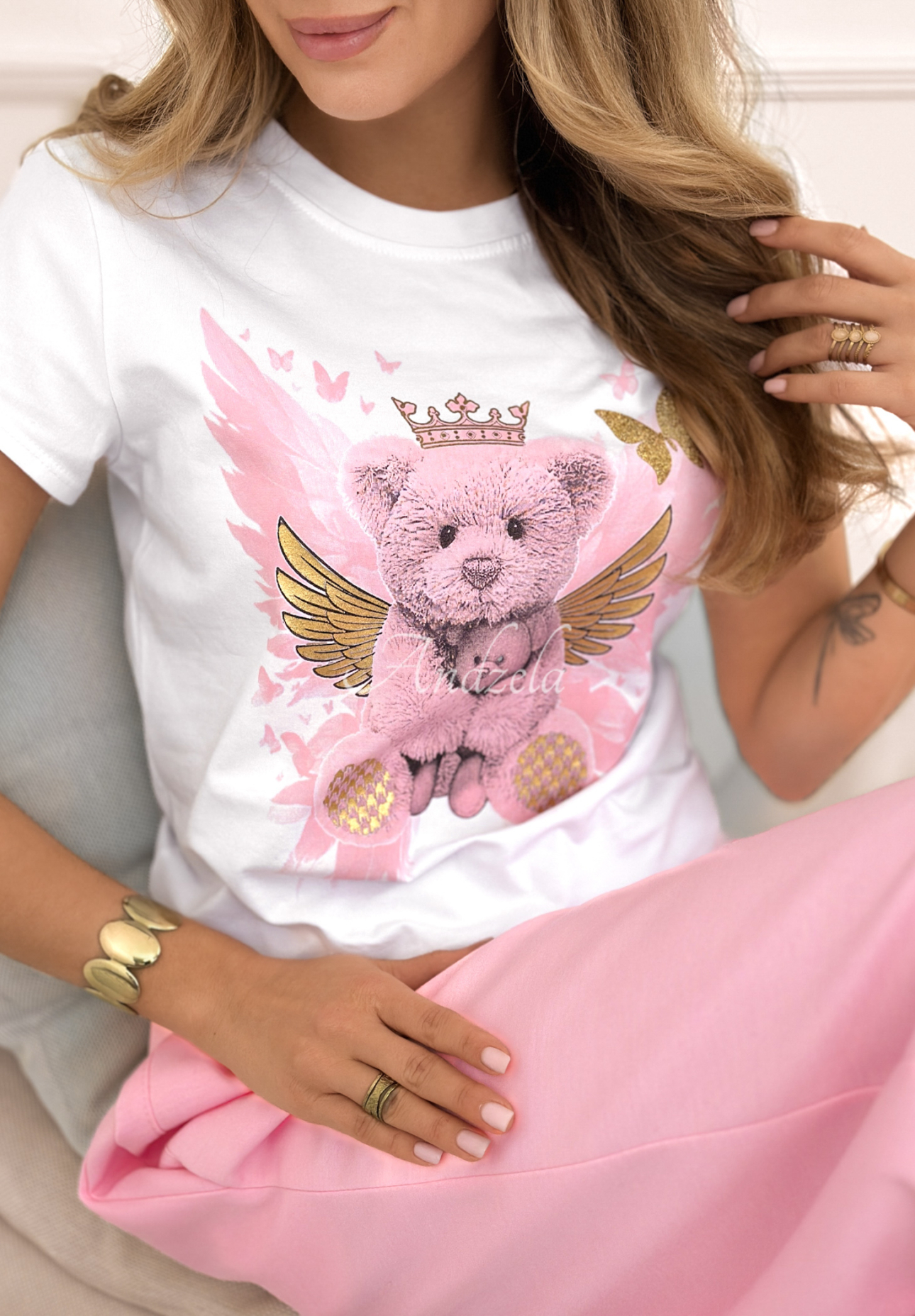 Tricou din bumbac cu imprimeu Angel Bear