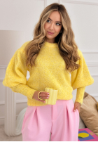 Miękki Pulover z bufkami Colorful Clouds galbene