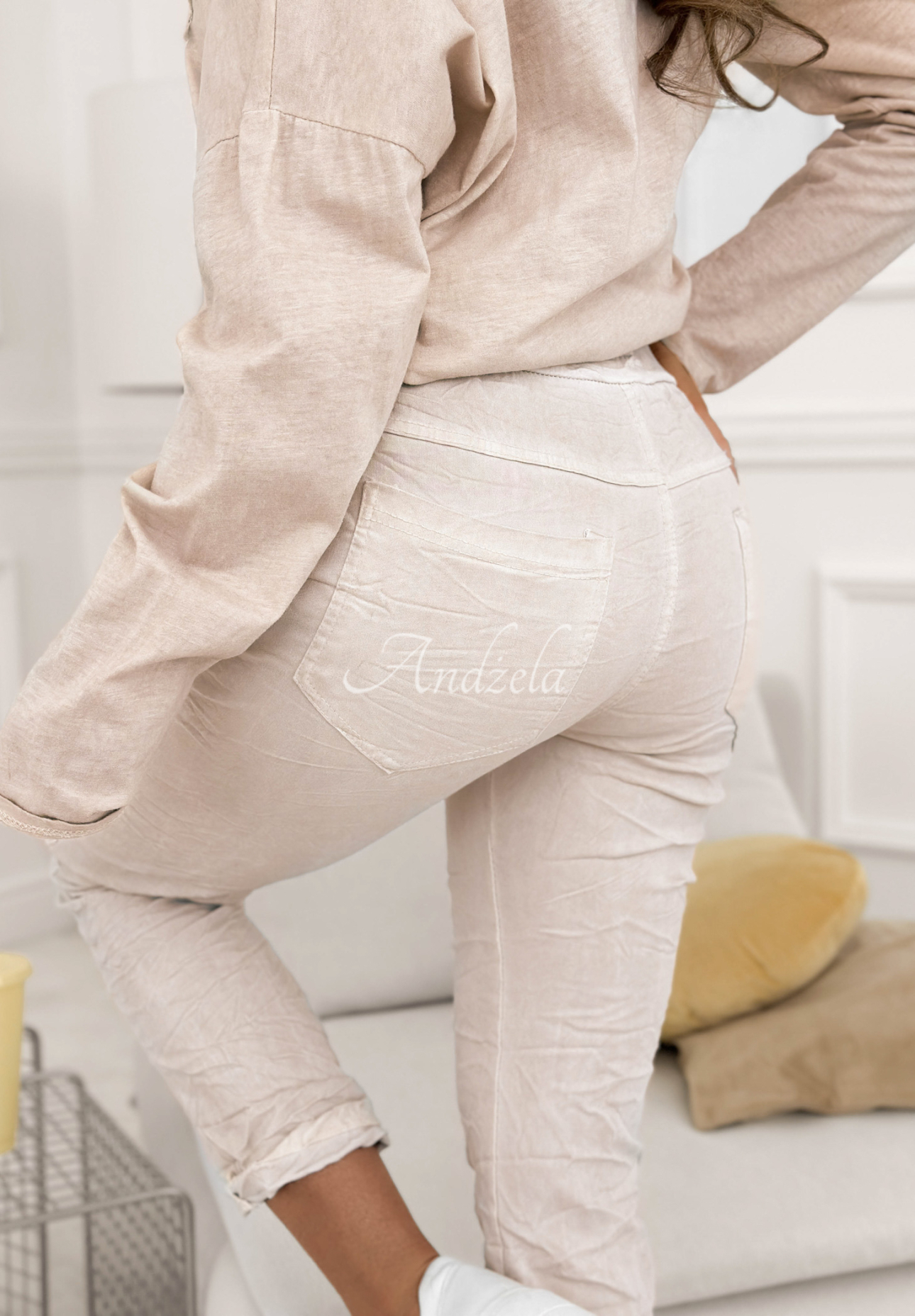 Pantaloni din material din viscoză cu paiete Perfectly Imperfect