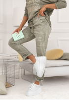 din material textil Pantaloni z cekinami Perfectly Imperfect gri