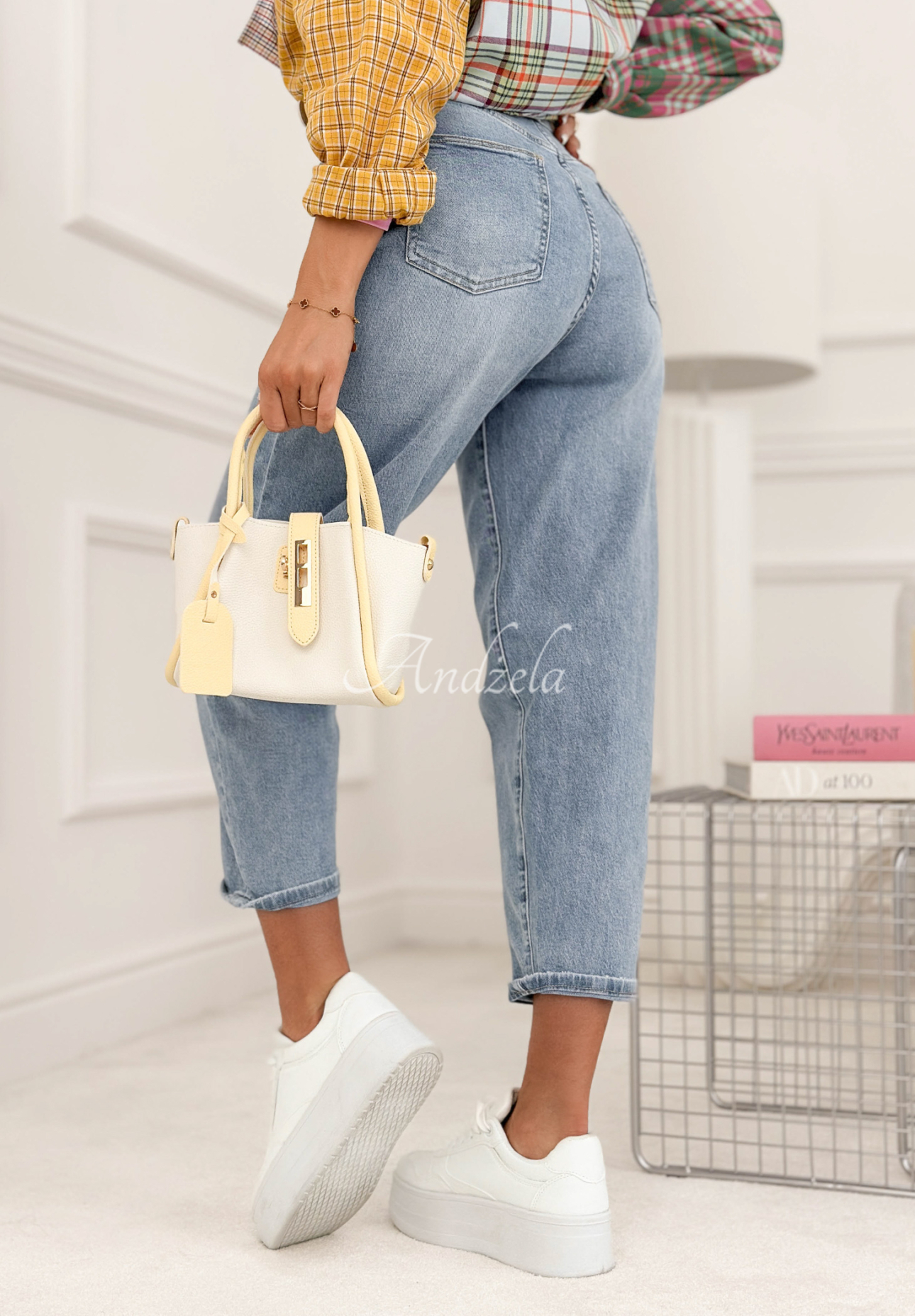 Blugi mom fit cu curea I Said Enough