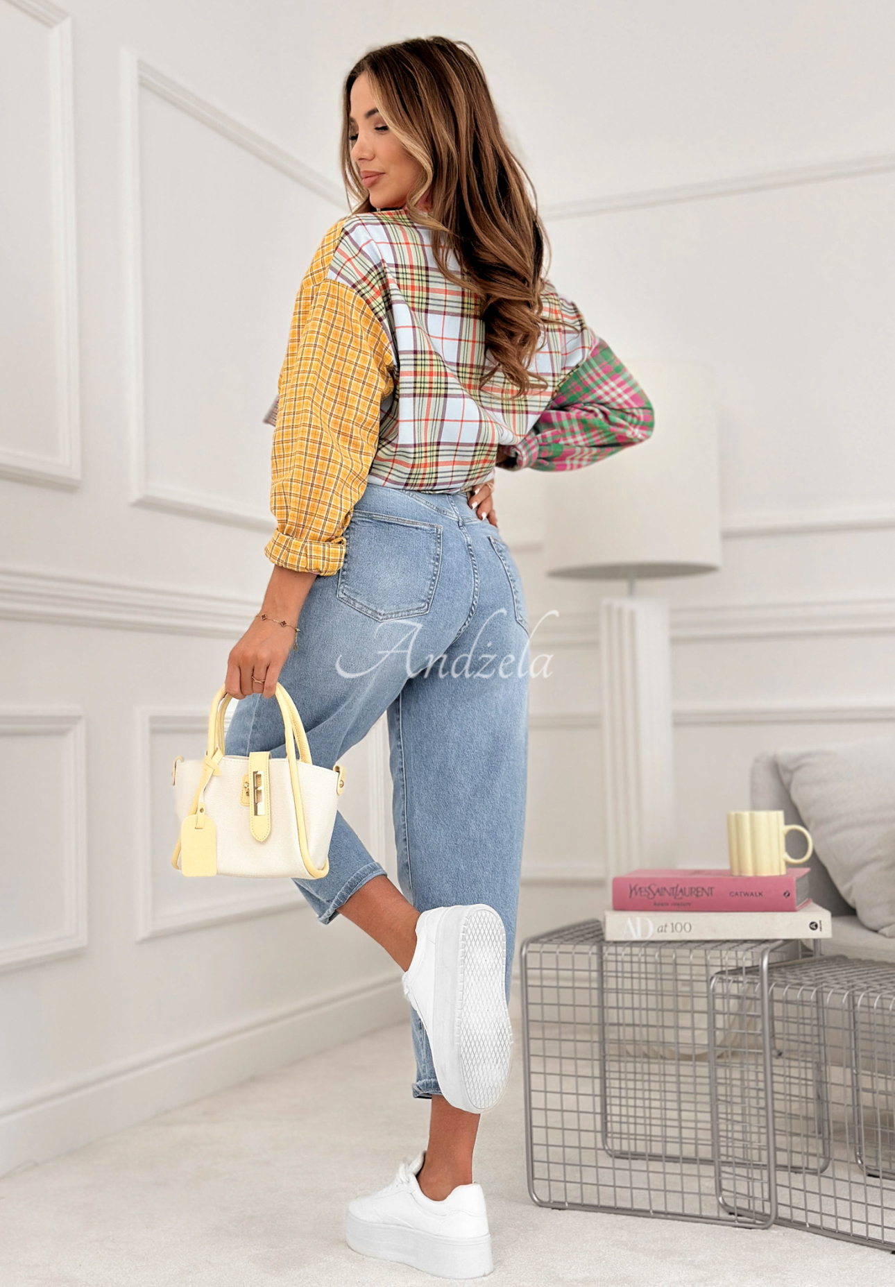 Blugi mom fit cu curea I Said Enough