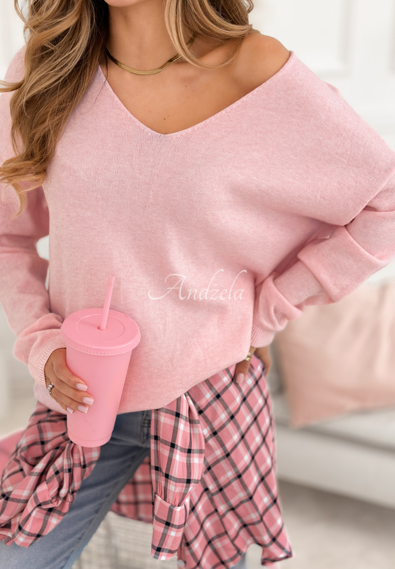 Pulover ușor cu decolteu Sensibility