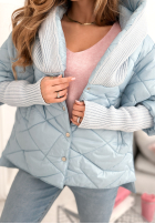 Geacă oversize z kapturem Sancha albastru azuriu