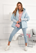 Geacă oversize z kapturem Sancha albastru azuriu