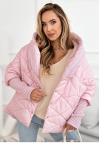 Geacă oversize z kapturem Sancha jasnoróżowa